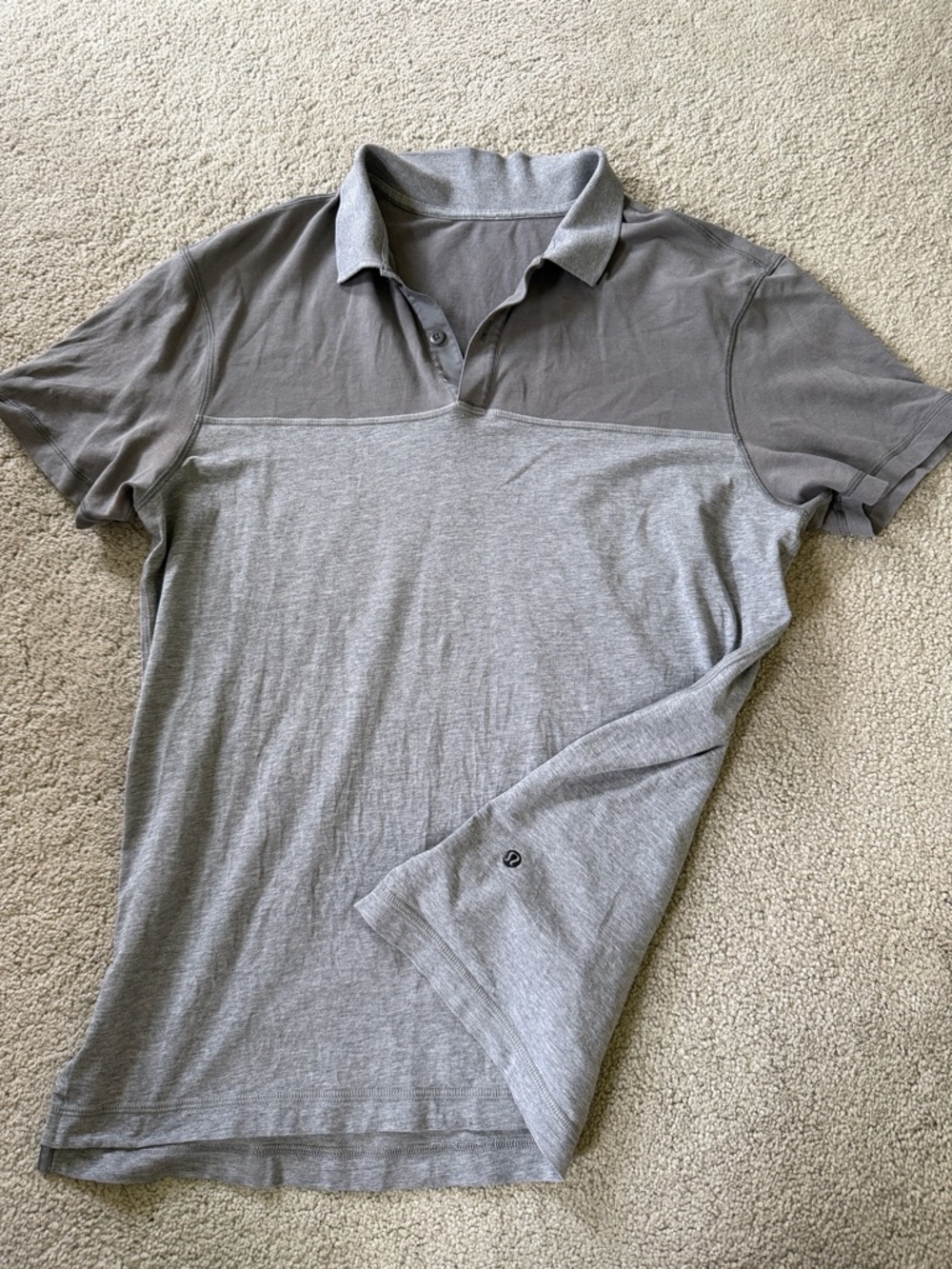 Lululemon Men's Two-Tone Grey Polo Shirt
